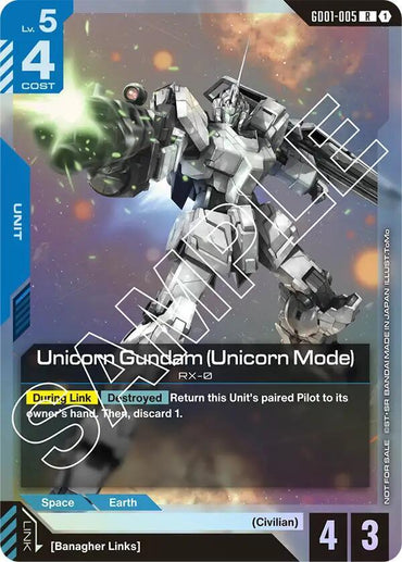 Unicorn Gundam (Unicorn Mode) (Launch Event) (GD01-005) [Gundam Promotional Cards]