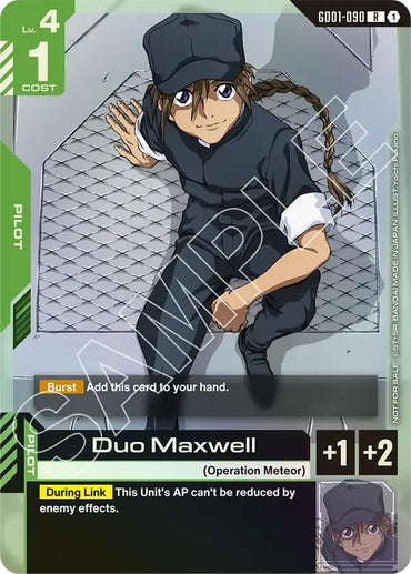 Duo Maxwell (Store Tournament Participant Pack 01) (GD01-090) [Gundam Promotional Cards]