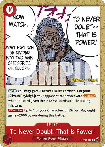 To Never Doubt--That Is Power! [Legacy of the Master Release Event Cards]
