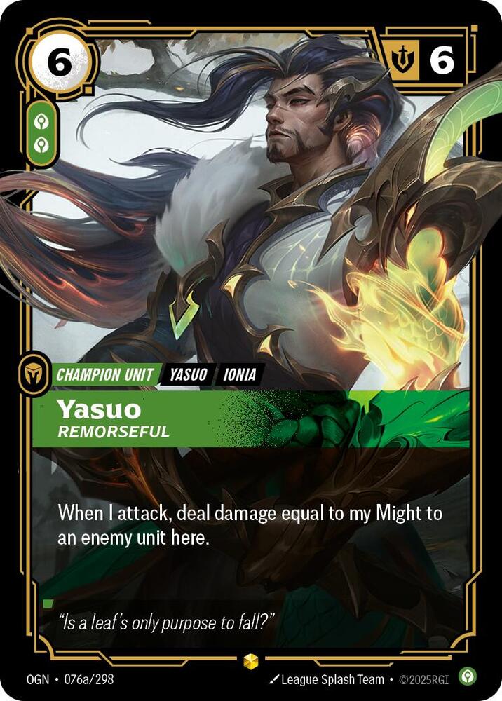 Yasuo, Remorseful (Alternate Art) (076a/298) [Origins]