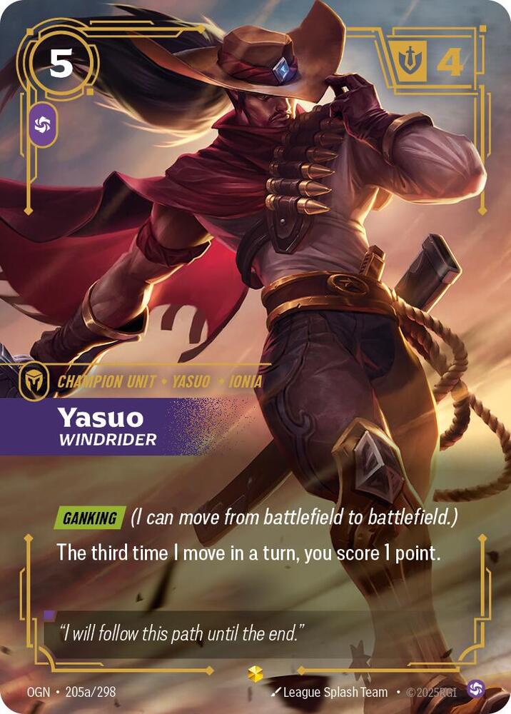Yasuo, Windrider (Alternate Art) (205a/298) [Origins]