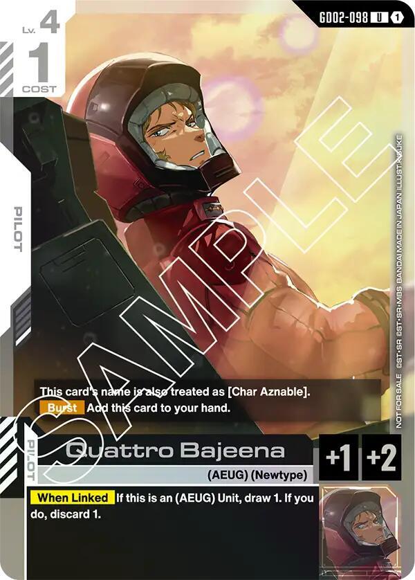 Quattro Bajeena (Store Tournament Participant Pack 02) (GD02-098) [Gundam Promotional Cards]