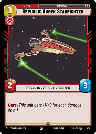 Republic Aurek Starfighter (676) (Foil) (676) [Secrets of Power]