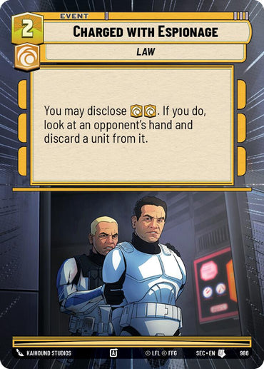Charged with Espionage (986) (Hyperspace Foil) (986) [Secrets of Power]
