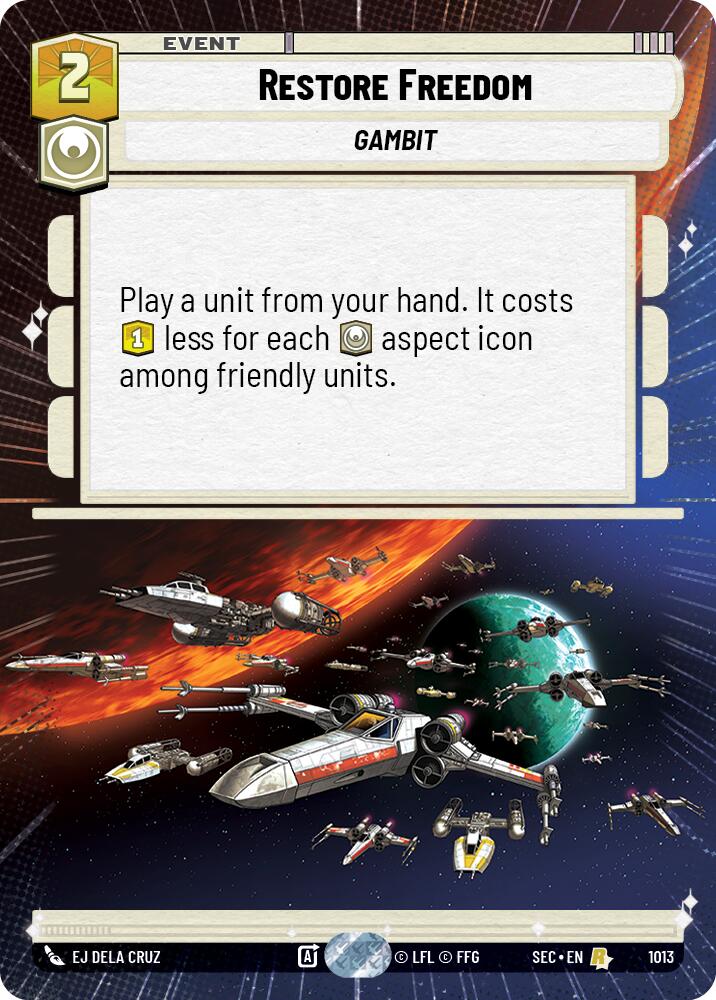 Restore Freedom (1013) (Hyperspace Foil) (1013) [Secrets of Power]