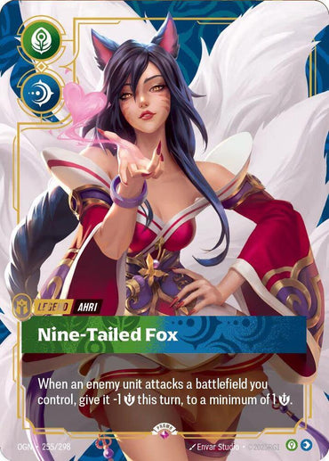 Ahri, Nine-Tailed Fox (Metal) (Best Of) (255/298) [Riftbound Organized Play Promotional Cards]