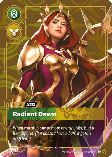 Leona, Radiant Dawn (Metal) (Best Of) (261/298) [Riftbound Organized Play Promotional Cards]