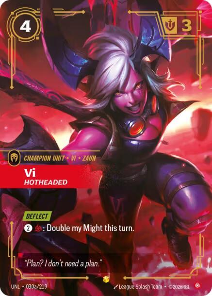 Vi, Hotheaded (Alternate Art) (030a/219) [Unleashed]