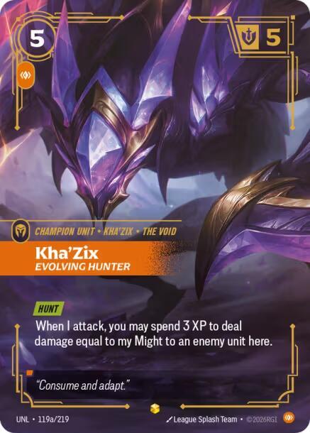 Kha'Zix, Evolving Hunter (Alternate Art) (119a/219) [Unleashed]