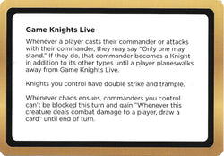 Game Knights Live (Black Lotus Unknown Planechase) [Oversize Cards]