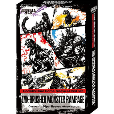 Godzilla Card Game: Ink-Brushed Monster Rampage Sleeve & Card Set Display