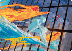 Iceman and Firestar Art Card (Gold-Stamped Signature) [Marvel Super Heroes Art Series]