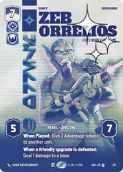 Zeb Orrelios - Fists Work Every Time (871) (Prestige Foil) (871) [Ashes of the Empire]