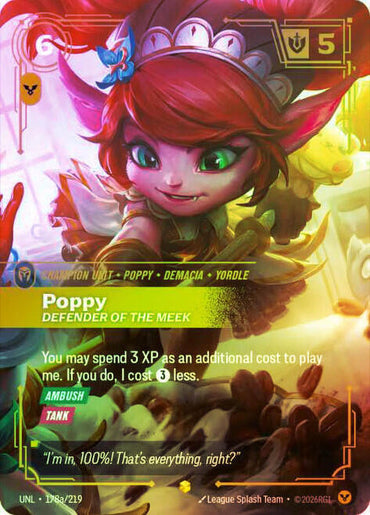 Poppy, Defender of the Meek (Alternate Art) (178a/219) [Riftbound Organized Play Promotional Cards]