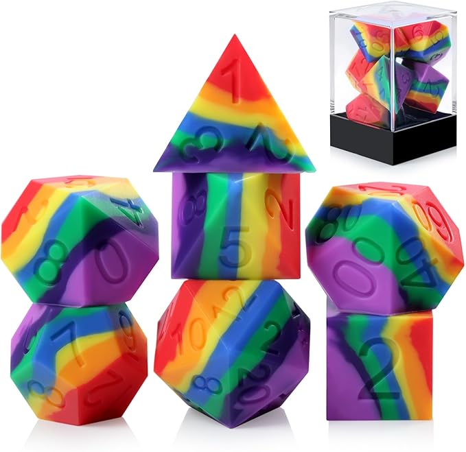 Dice Habit: Silicone Dice Set (7pcs) - Rainbow