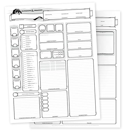 D&D 5th Edition: Character Sheets