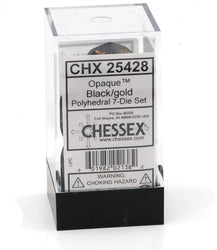 Chessex: Opaque Polyhedral Black/Gold (CHX 25428)