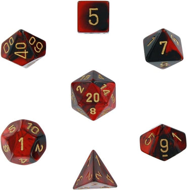 Chessex: Gemini Polyhedra Black-Red/Gold (CHX 26433)