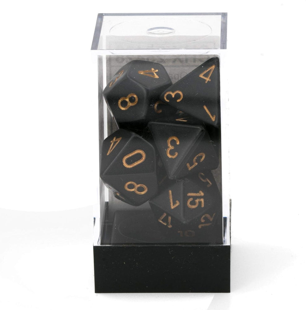 Chessex: Opaque Polyhedral Black/Gold (CHX 25428)