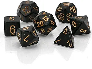 Chessex: Opaque Polyhedral Black/Gold (CHX 25428)