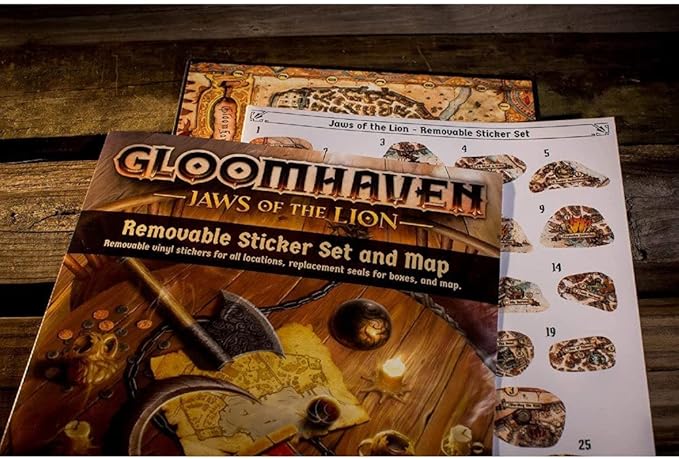Gloomhaven: Jaws of the Lion - Removable Sticker Set & Map