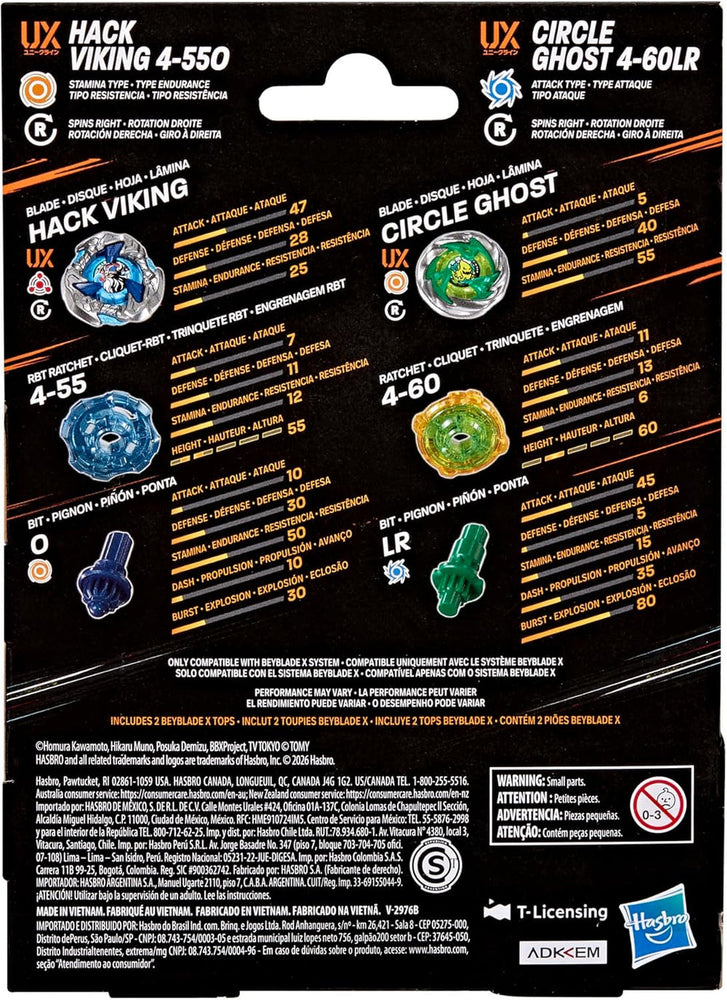 Beyblade X: Hack Viking 4-550 & Circle Ghost 4-60LR