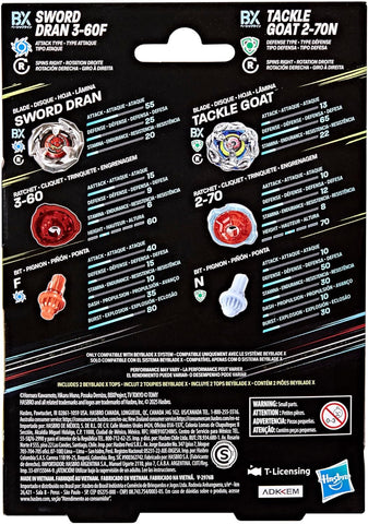 Beyblade X: Sword Dran 3-60F & Tackle Goat 2-70N