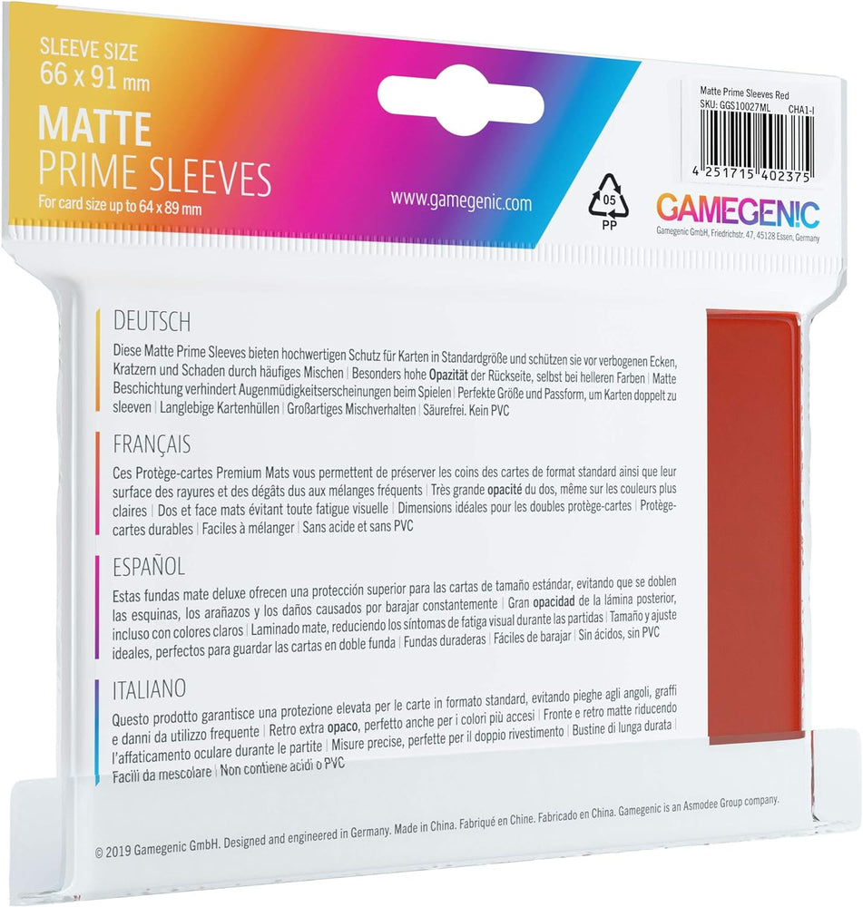 Deck Protector: Prime - Matte Red (100)