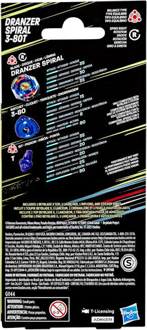 Beyblade X: X-Over Project Dranzer Spiral 3-80T Starter Pack Set with Takara Tomy Balance Type Top and Launcher
