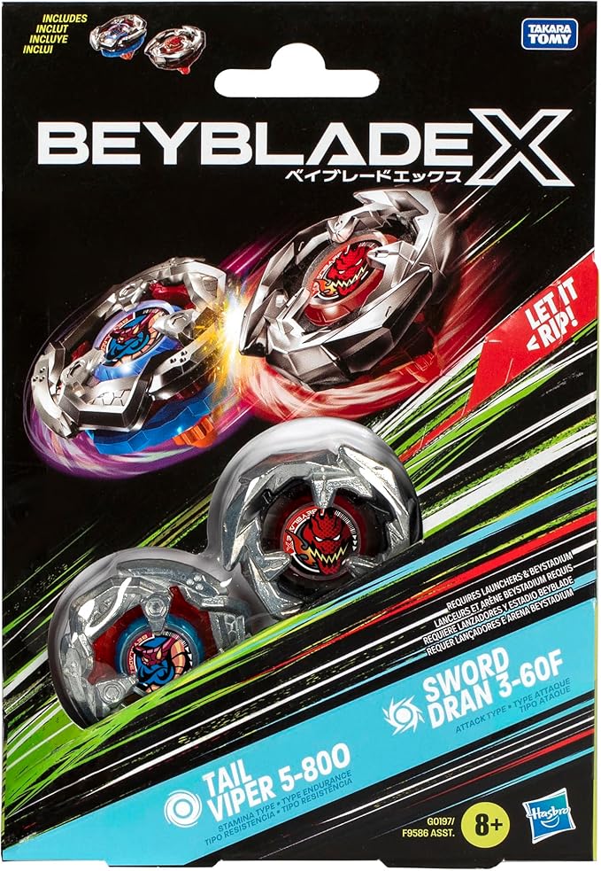 Beyblade X: Tail Viper 5-800 and Sword Dran 3-60F