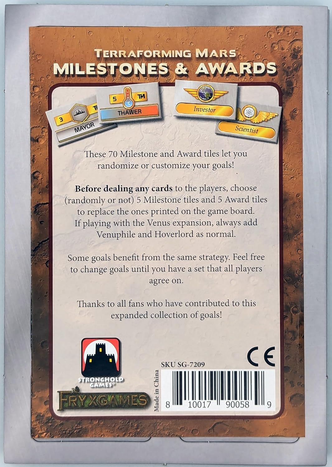 Terraforming Mars: Milstones & Awards Expansion