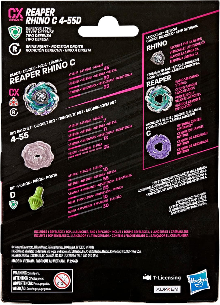 Beyblade X: Reaper Rhino C 4-55D CX Starter Pack Set