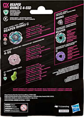 Beyblade X: Reaper Rhino C 4-55D CX Starter Pack Set