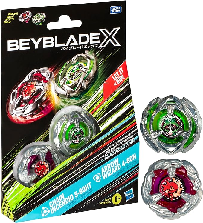 Beyblade X: Chain Incendio 5-60HT and Arrow Wizard 4-60N