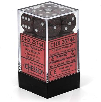 Chessex: Speckled Silver Volcano 16mm Dice Block (CHX 25744)