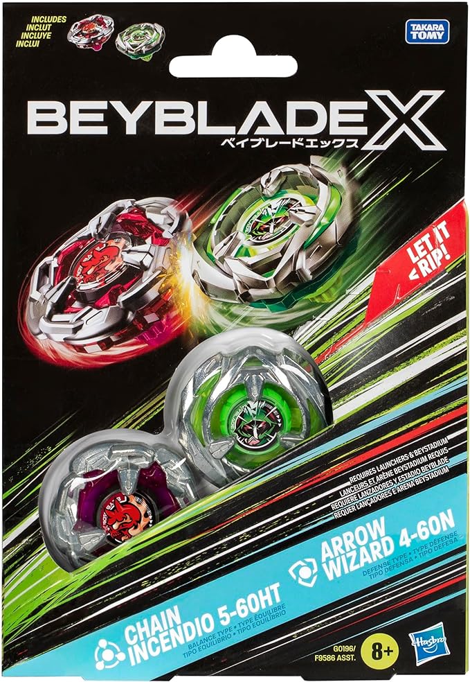 Beyblade X: Chain Incendio 5-60HT and Arrow Wizard 4-60N
