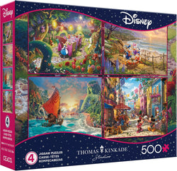 Puzzle: Thomas Kinkade Studio - Disney 4-in-1 (Disney Dreams Collection - Alice in Wonderland, Donald Duck, Moana, Mickey Mouse)