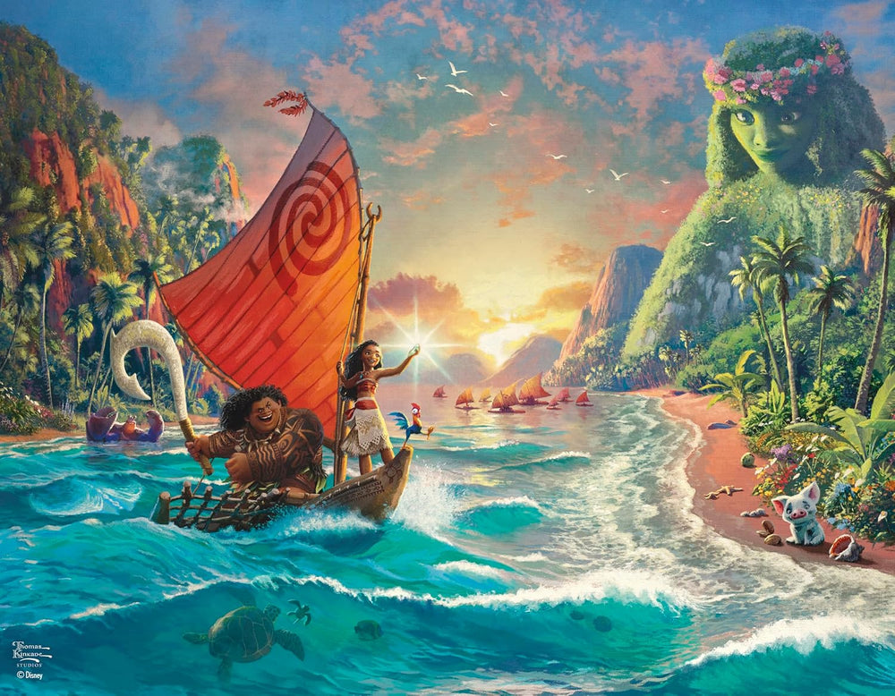 Puzzle: Thomas Kinkade Studio - Disney 4-in-1 (Disney Dreams Collection - Alice in Wonderland, Donald Duck, Moana, Mickey Mouse)