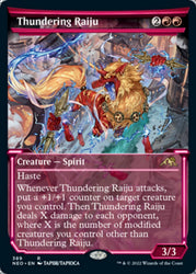 Thundering Raiju (Showcase Soft Glow) [Kamigawa: Neon Dynasty]