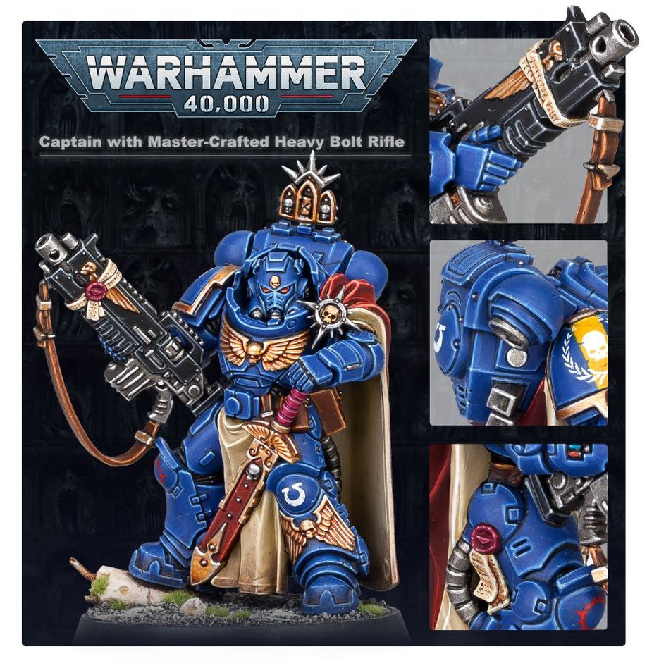 Warhammer 40K: Space Marines - Captain W/ Master-Crafted Bolt Rifle