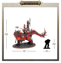 Warhammer, Age of Sigmar: Fireslayers - Auric Runefather on Magmadroth