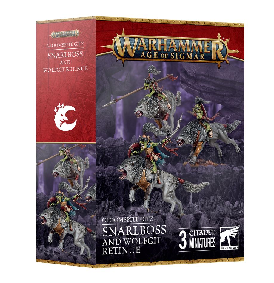 Warhammer, Age of Sigmar: Gloomspite Gitz - Snarlboss And Wolfgit Retinue