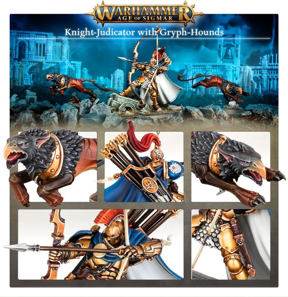 Warhammer Age of Sigmar: Stormcast Eternals - Knight-Judicator With Gryph-Hounds