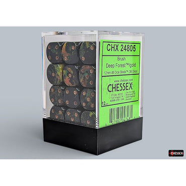 Chessex: Brush Dice - Deep Forest 12mm d6 Dice Block (CHX24805)