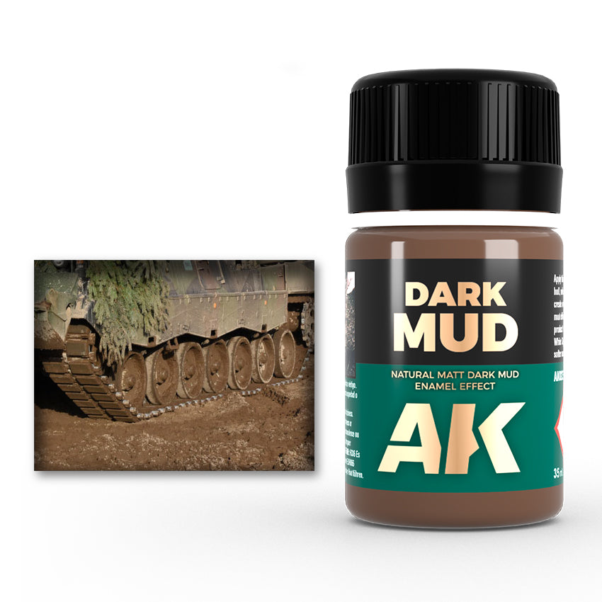 AK Interactive Weathering Enamels - Dark Mud Effect (35ml)
