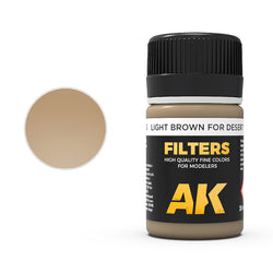 AK Interactive Weathering Enamels - Light Brown for Desert Yellow (Afrika Korps Filter) (35ml)