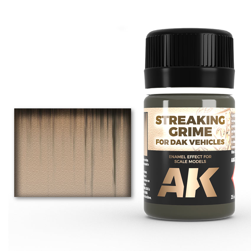 AK Interactive Weathering Enamels - Streaking Grime for DAK Vehicles (35ml)