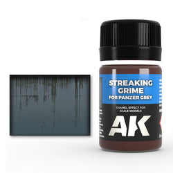 AK Interactive Weathering Enamels - Streaking Grime for Panzer Grey (35ml)