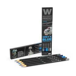 AK Interactive Weathering Pencils - Grey & Blue: Shading & Effects Set
