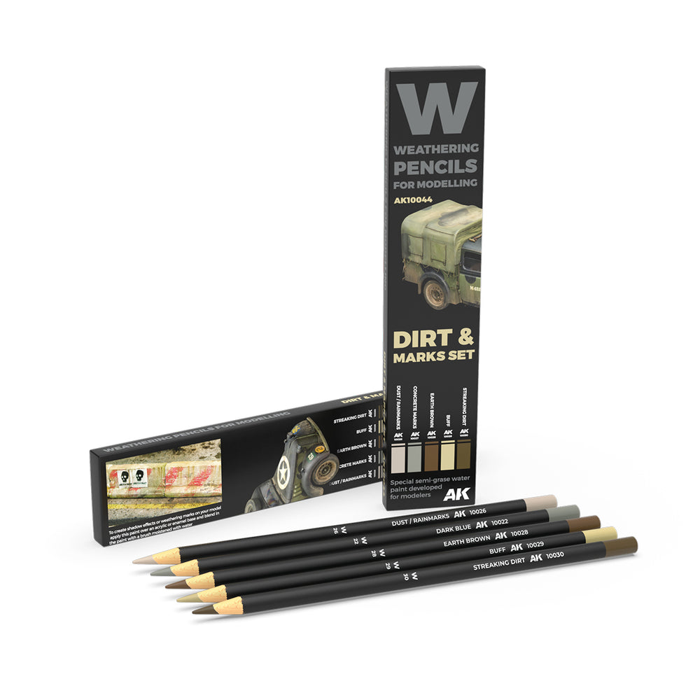 AK Interactive Weathering Pencils - Dirt: Marks Set